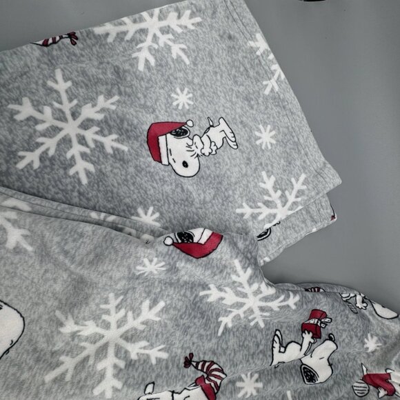 2pc Munki Christmas Snoopy Snowflakes Womens Pajama Lounge Set Velour Soft LARGE - Picture 8 of 9